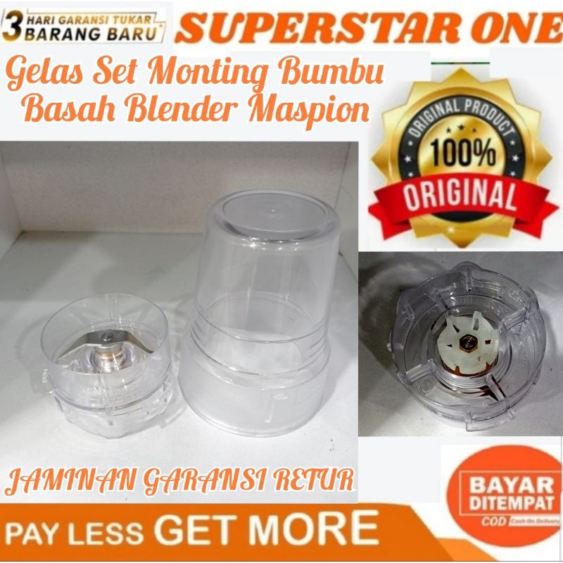 Gelas Set Monting Bumbu Basah Blender Maspion ORIGINAL