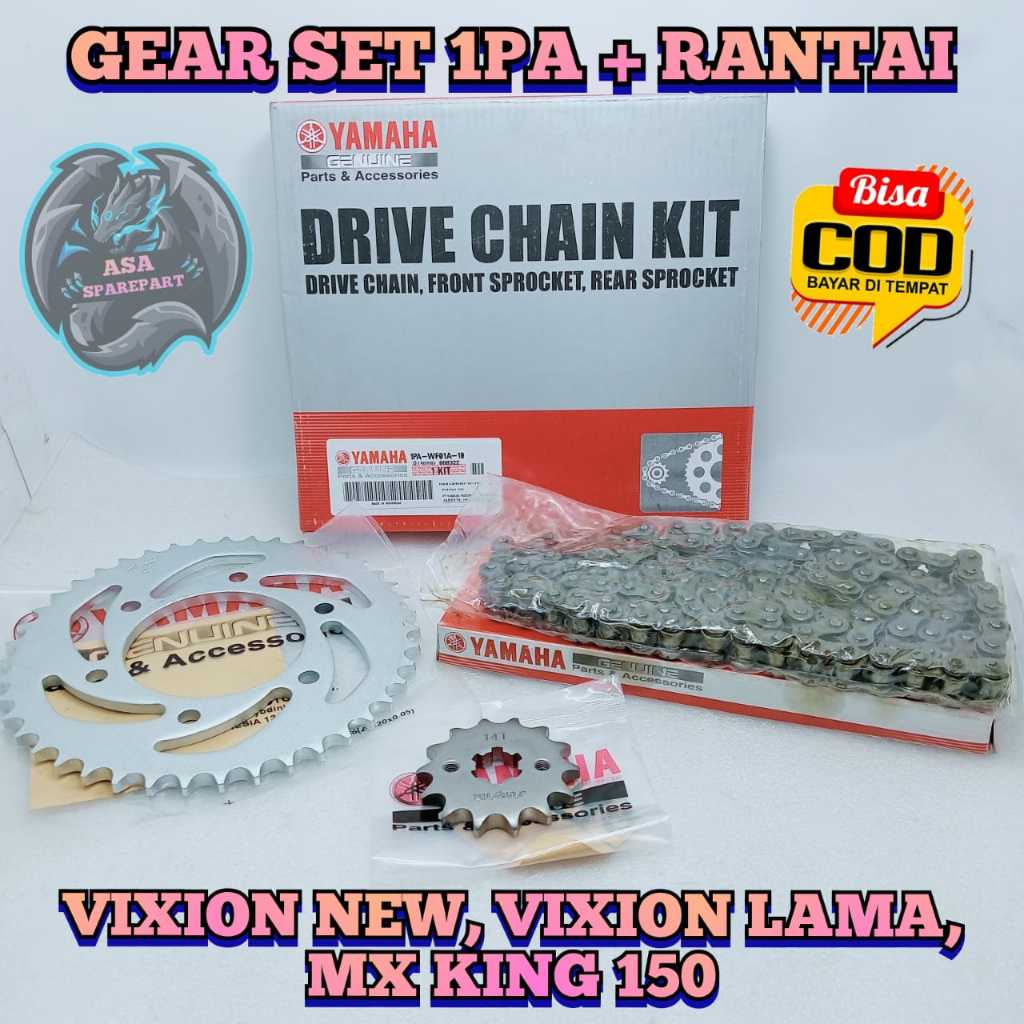 GEAR SET 1PA ASLI ORIGINAL Motor YAMAHA VIXION Lama / Old , VIXION NEW NVL , NVA , MX KING Girset