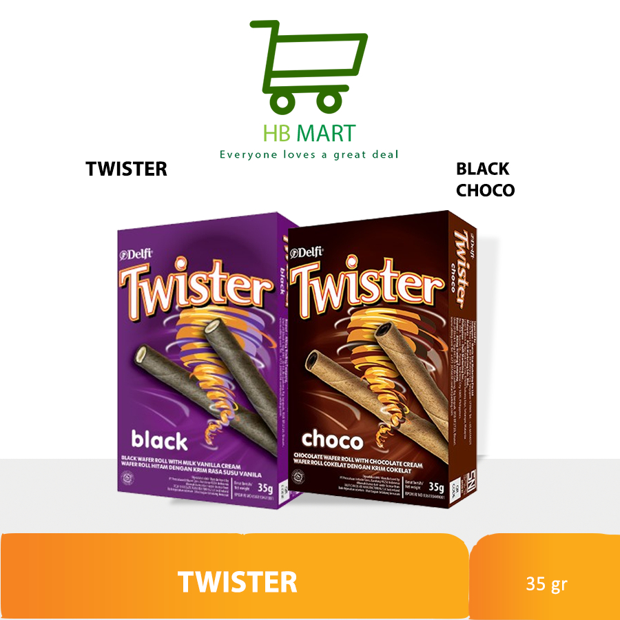 

DELFI TWISTER WAFER ROLL BLACK RASA SUSU VANILLA 35GR