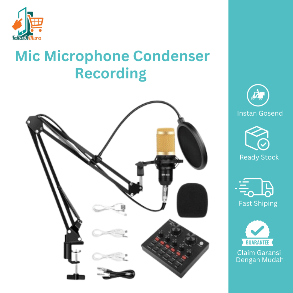 Microphone Studio Kit Profesional Condenser Broadcasting Recording Mic