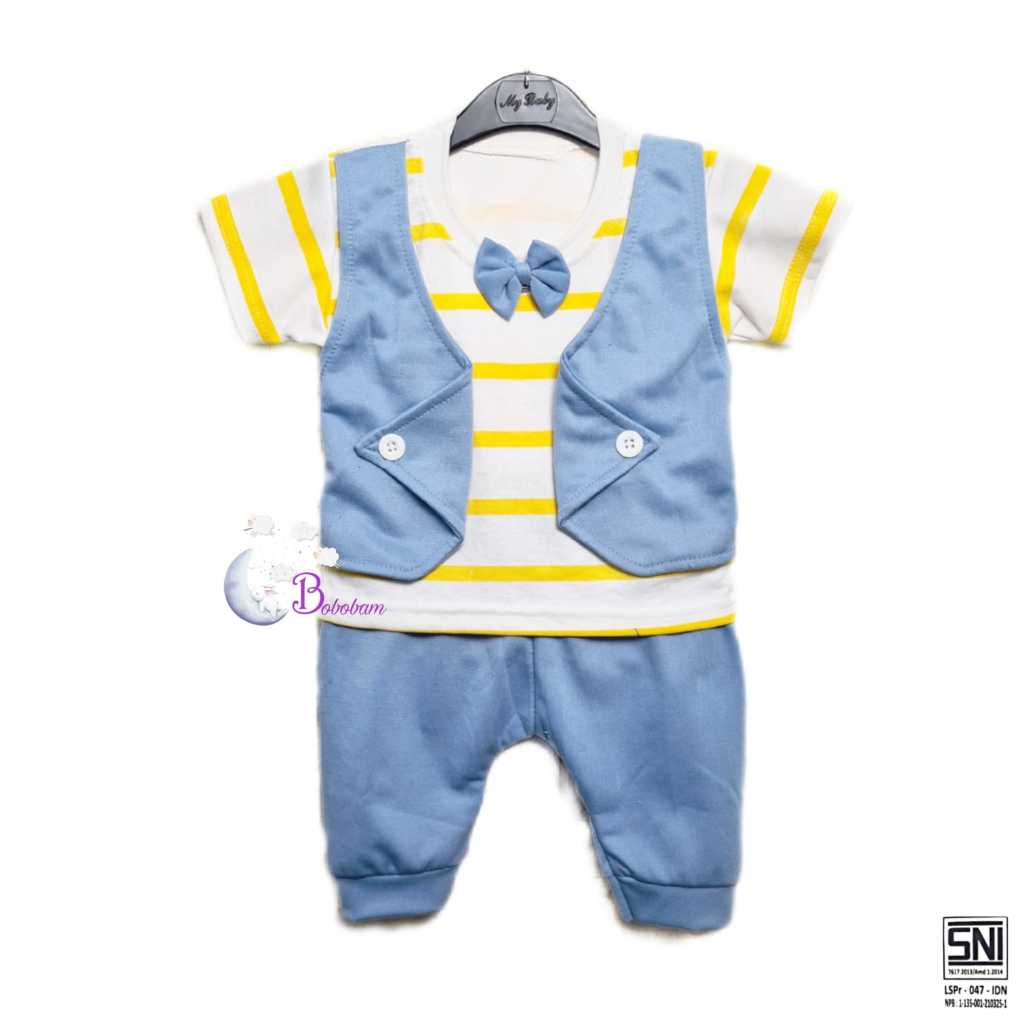 BOBOBAM BAJU BAYI LAKI LAKI SETELAN ANAK COWO LUCU STELAN COWOK 6 12 BULAN KEREN TRENDY KEKINIAN ROMPI STRIP