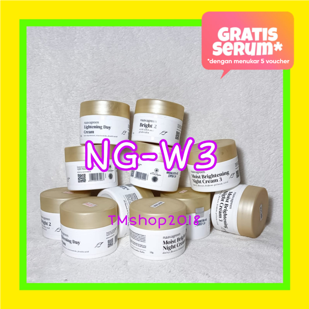Krim Malam Naavagreen NG W3 Whitening Night Cream 10 gram W3 by dr Fredi Setyawan Original Krim Mala