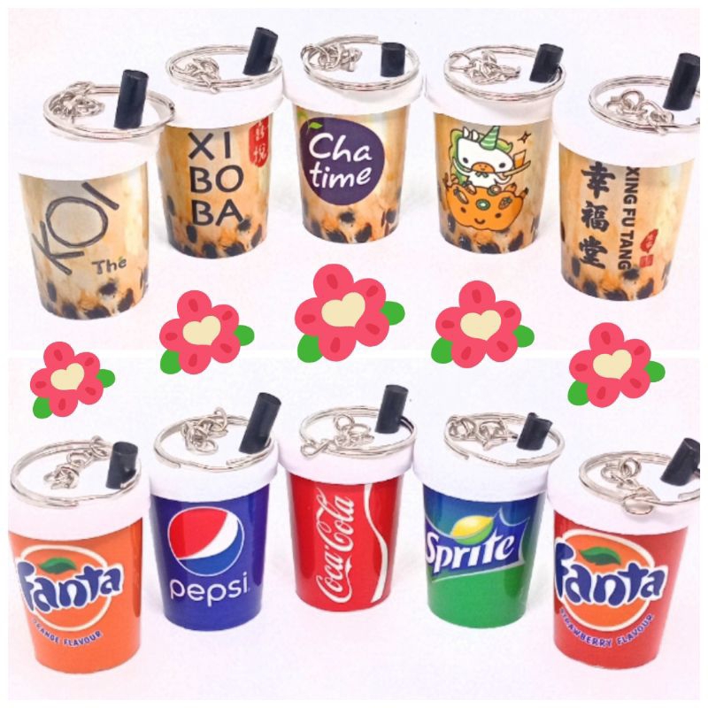 Gantungan kunci Miniatur Minuman Soda Boba Tumbler Lucu