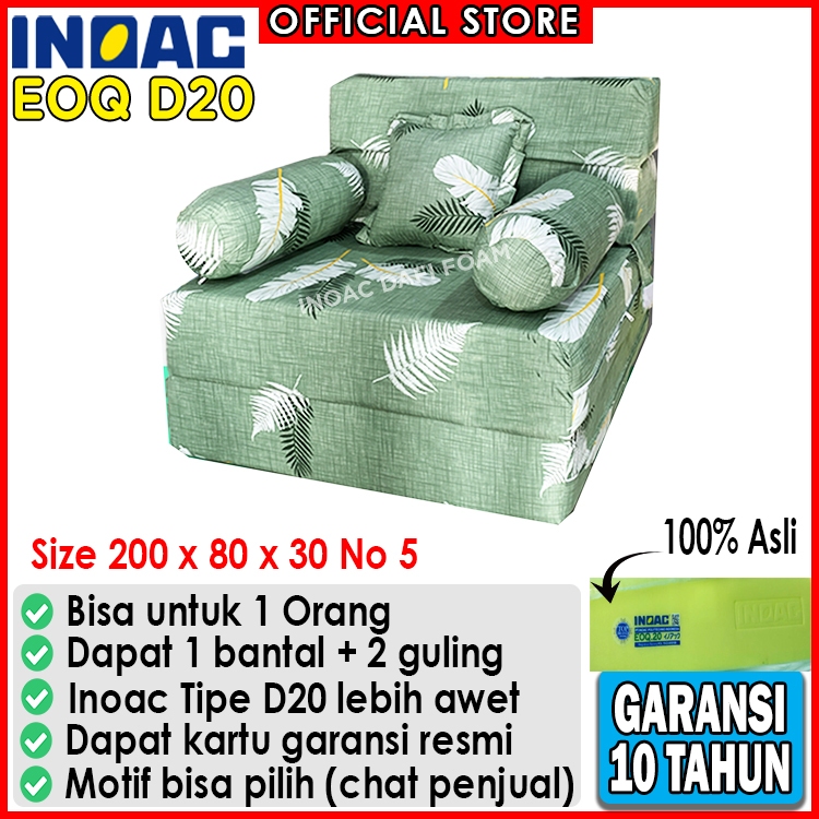 Sofabed Inoac 200x80x30 nomor 5 busa Inoac EOQ D20 original garansi 10 tahun kasur busa kasur lipat 