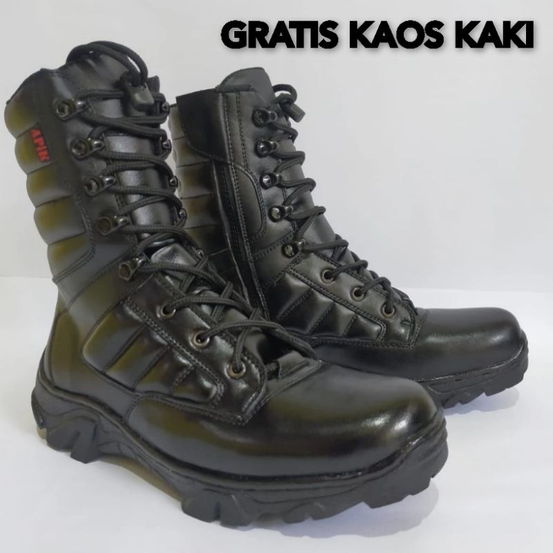 SEPATU PDL PASKHAS ASLI KULIT APIK SEPATU PDL TNI POLRI SECURITY SATPAM SEPATU BOOTS PRIA KULIT ASLI