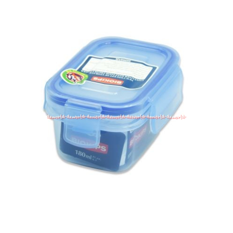 Komax 180ml Biokips Blue Wadah Makanan Persegi Panjang Kotak Makan Biru  Lunch Box Tempat Penyimpana