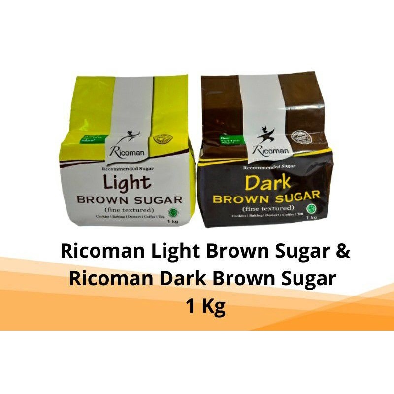 

[oddsolshop] pekanbaru/Ricoman Dark & Light Brown Sugar 1KG Gula Merah Sari Tebuh Alami Halal