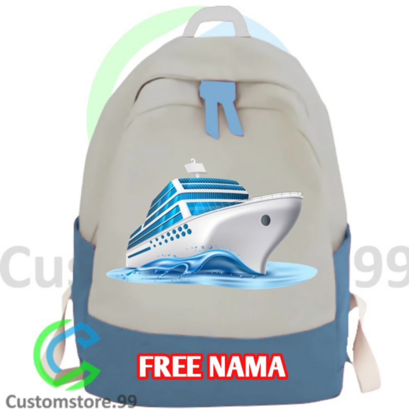 TAS RANSEL ANAK KAPAL PESIAR TAS ANAK CUSTOM NAMA