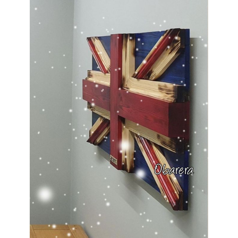 Bendera Inggris Kayu, Hiasan dinding Barbershop, Hiasan Cafe