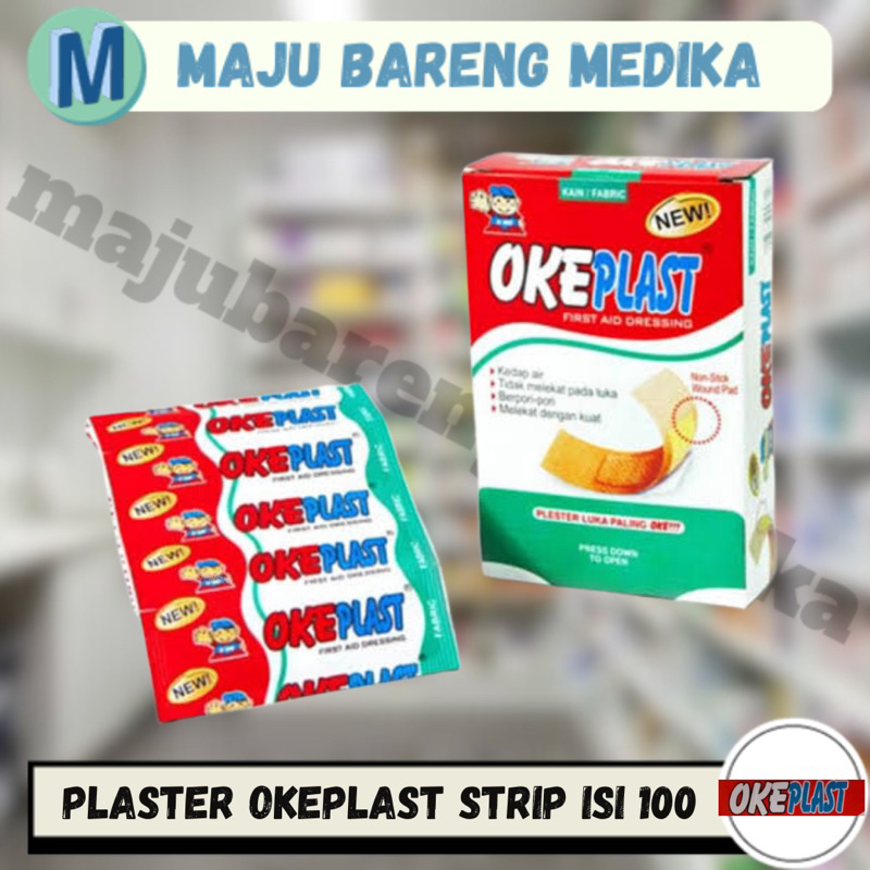 Plester OkePlast isi 100 pcs / OkePlast Strip / Oke Plast Strip / Plester Cepat