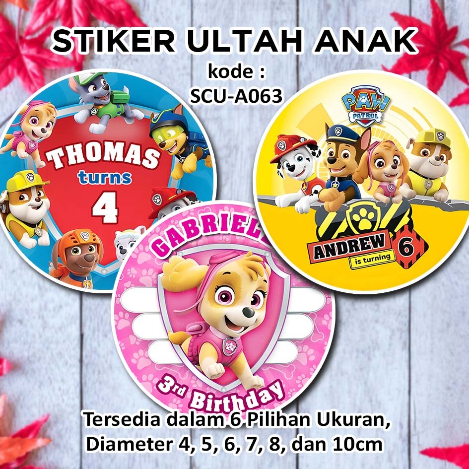 

STIKER ULANG TAHUN ANAK PAW PATROL RUBBLE CHASE TRACKER SKYE MARSHALL BIRTHDAY STICKER LABEL BINGKISAN SOUVENIR KEMASAN KOTAK NASI BOX KUE MAKANAN TUMPENG MINI KIDS BIRTHDAY SEGEL HAMPERS