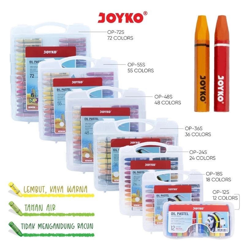 

OIL PASTEL/KRAYON/PEWARNA/CRAYON JOYKO 18/24/36/48/55/72