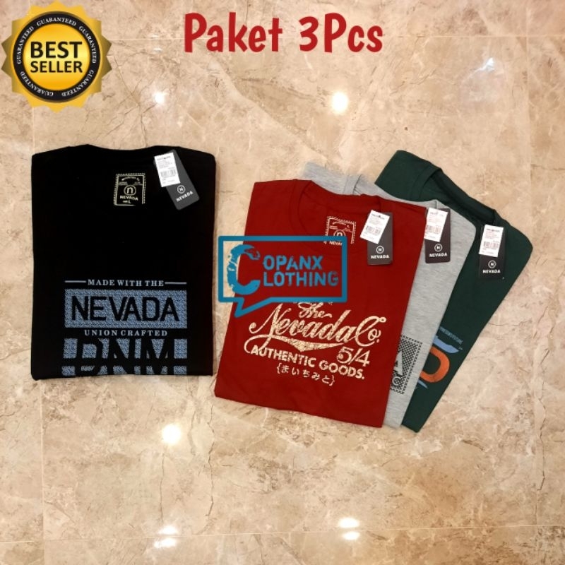 Kaos Nevada Distro Pria 100 Dapat 3 pcs Dewasa Bahan 100% Cotton Combad 28s Premium Keren Original Termurah Terlaris Terbaru 2023 Adem Tebal Ukuran M L XL XXL XXXL Big Size Jumbo