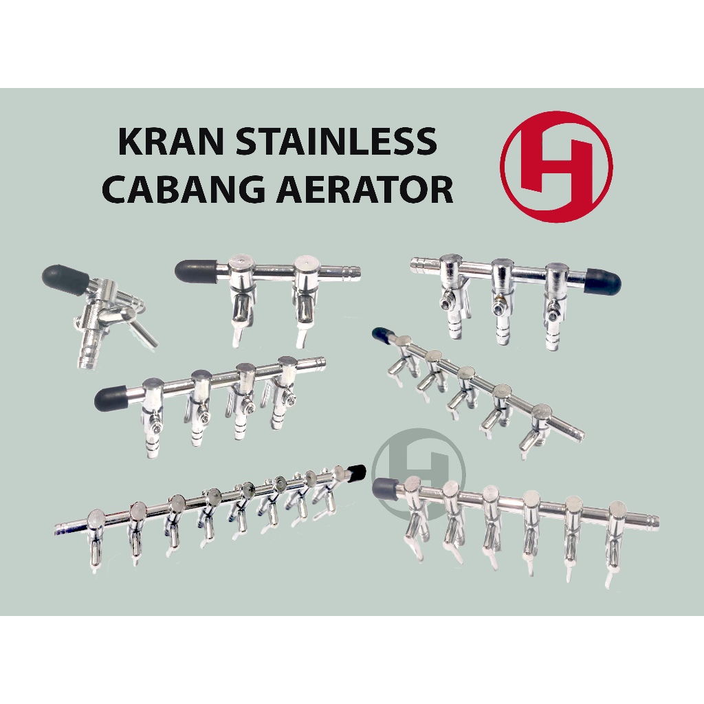 KRAN 8 CABANG AERATOR STAINLESS PEMBAGI OKSIGEN UDARA AERATOR KOLAM IKAN