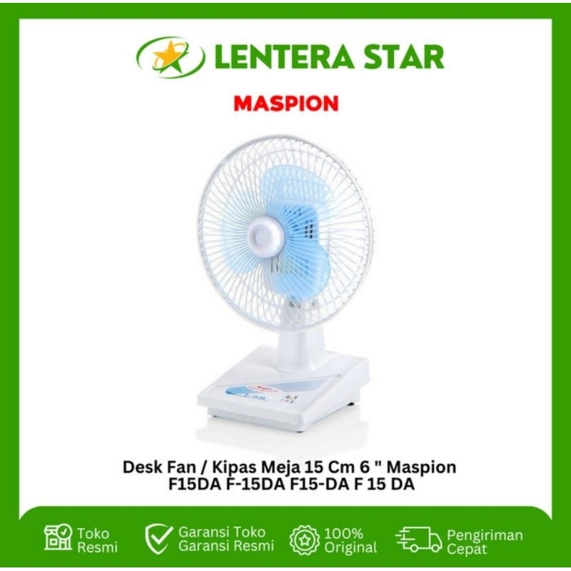 Kipas Angin Meja Desk Fan 6 Inch 6 Cm Maspion F-15 DA F15DA F-15DA F15-DA