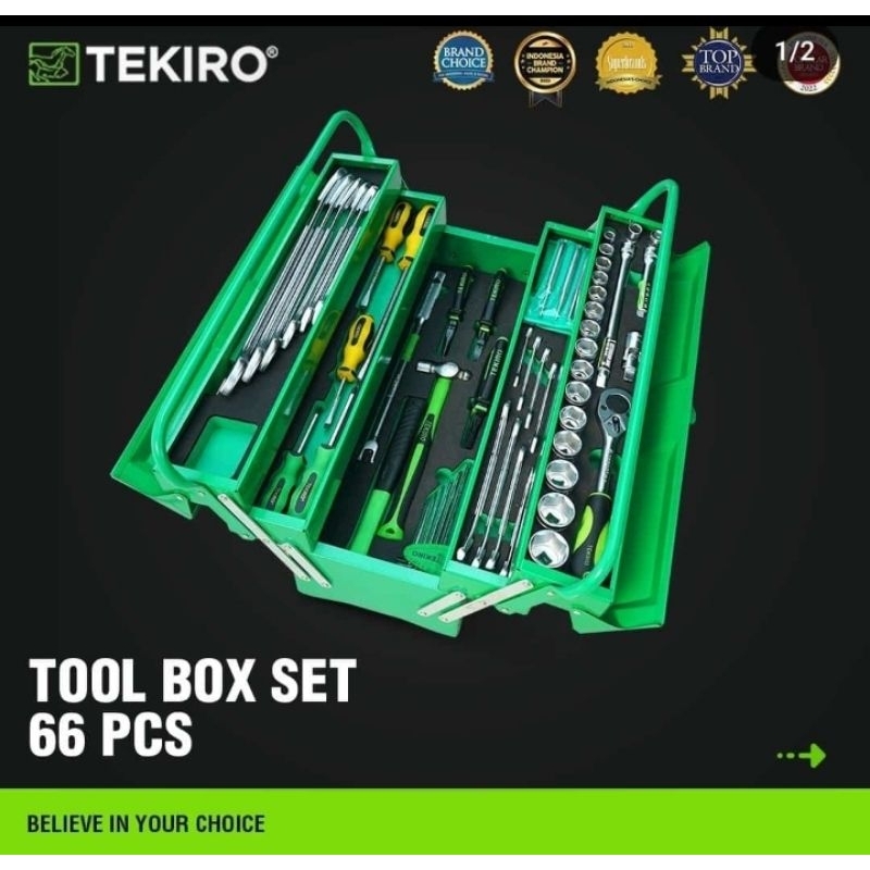 tool box set 66 pcs Tekiro tool kit set tang obeng sok