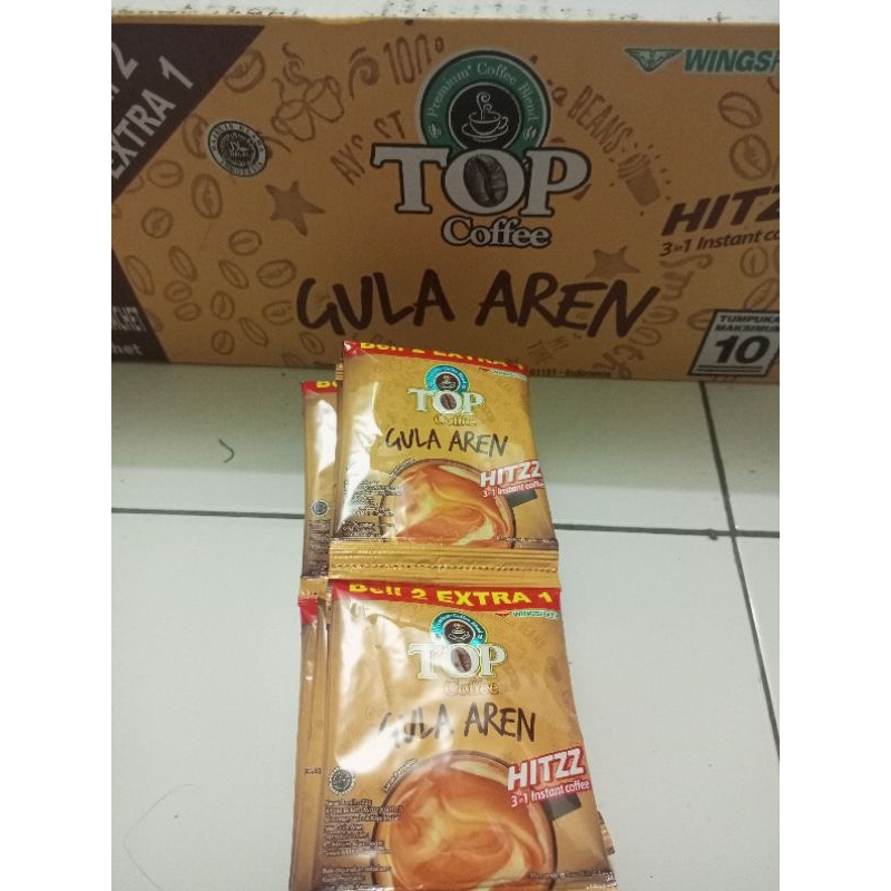 

(promo)Top Coffee Gula aren 1 Renceng 15 saset