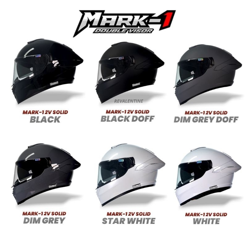 NHK MARK 1 DOUBLE VISOR ALL VARIAN SOLID DOUBLE VISOR ORIGINAL | HELM MOTOR FULL FACE POLOS MARK l 2