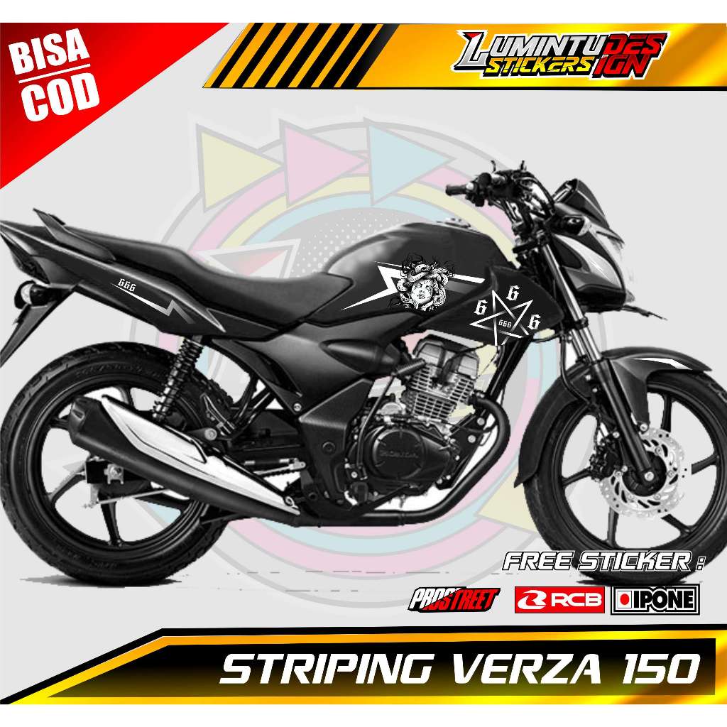 STRIPING VARIASI MOTOR VERZA 150 MEDUSA STYLE / STICKER LIST VARIASI MOTOR HONDA VERZA 150