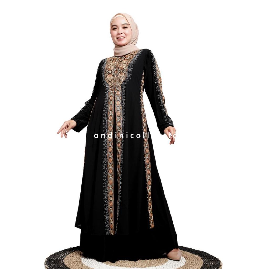 ANDINICOLLECTION Abaya Hitam 123 - Gamis Wanita Abaya Hitam / Gamis Hitam Umroh / Abaya Hitam Turkey