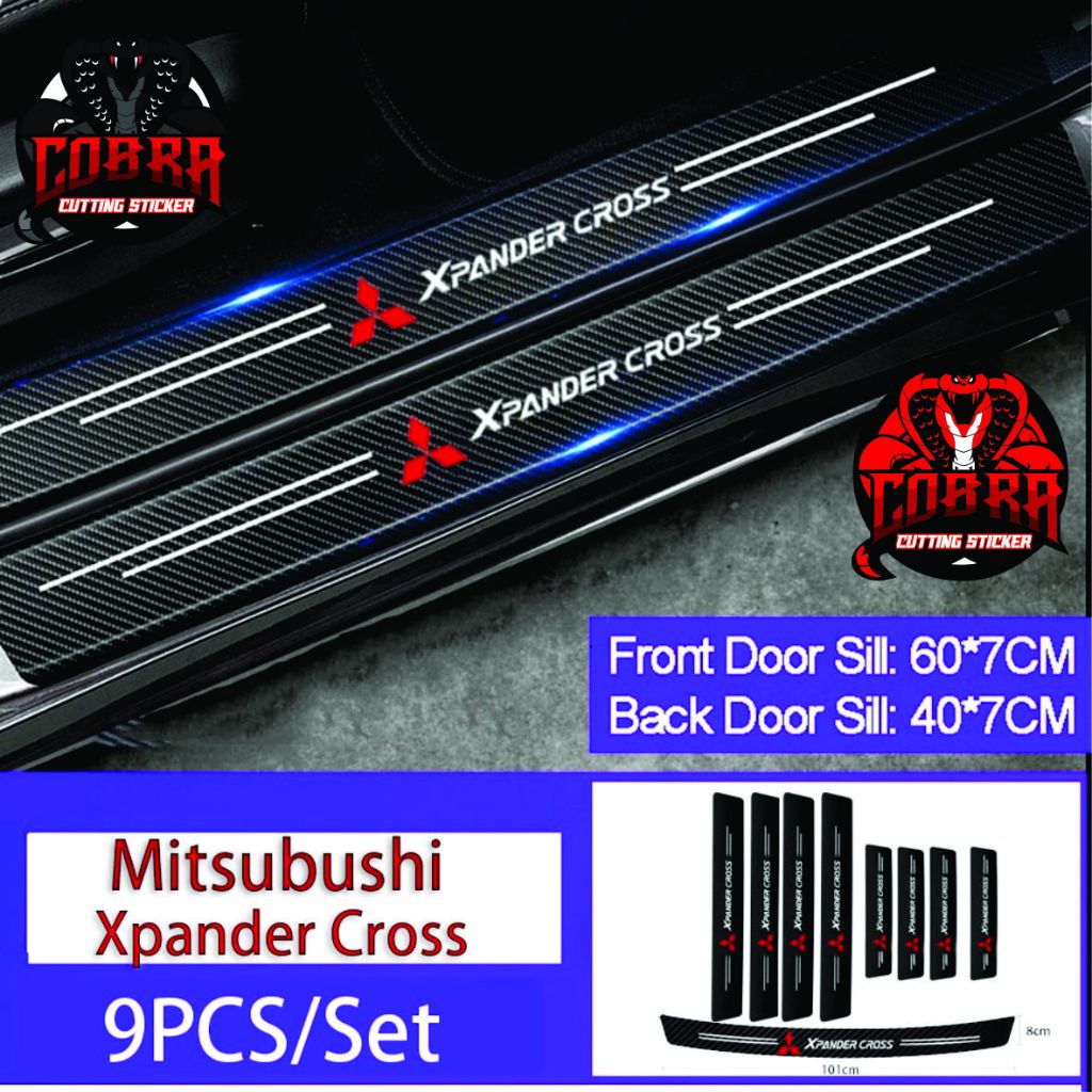 Stiker Pelindung Pintu  Mobil Mitsubishi Xpander cross Bahan Serat Karbon Anti Gores Tahan Air