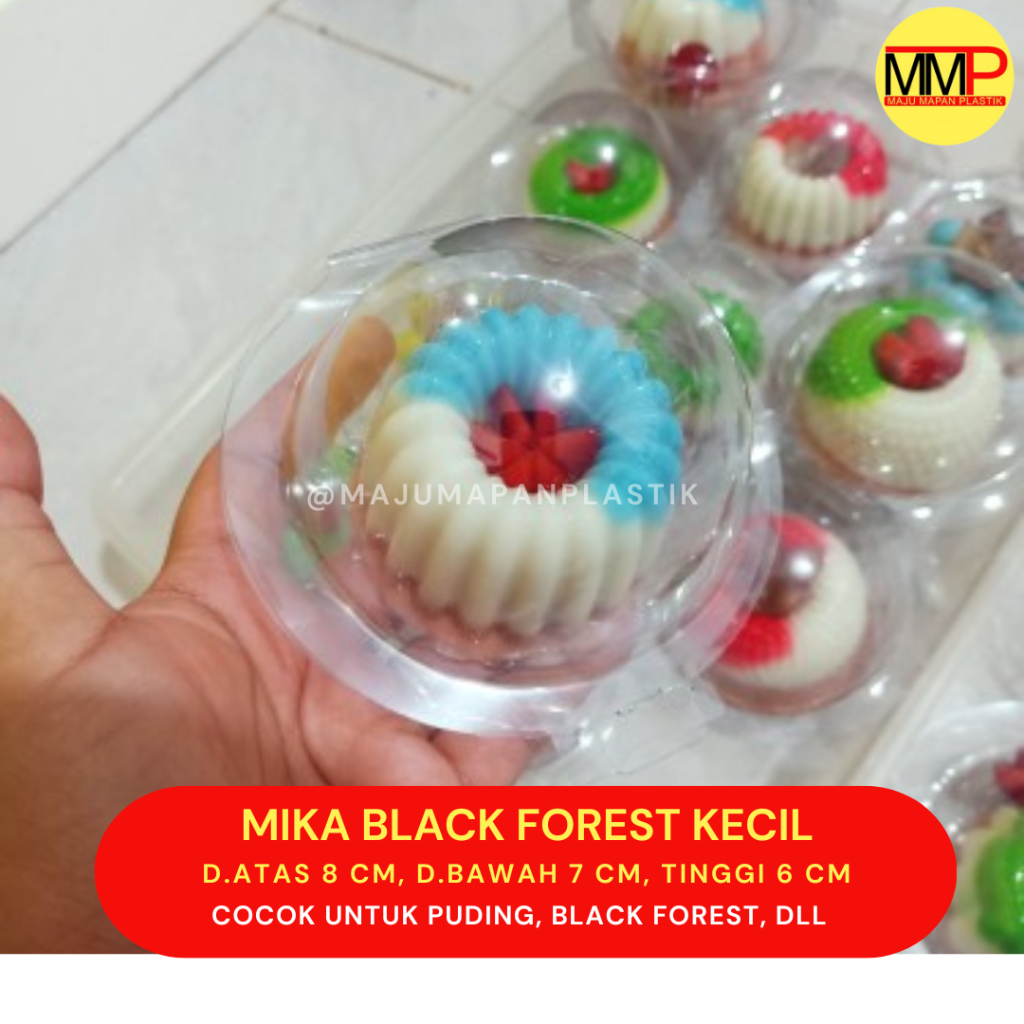 Mika Cake Black Forest Kecil / Mika Tart Mini Blackforest / Puding Mini Muffin Setengah Bolu Bulat