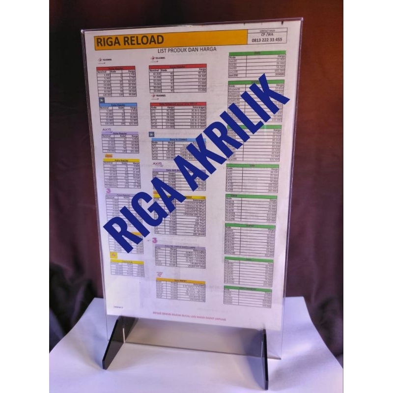 

ten card / papan promo ukuran f4