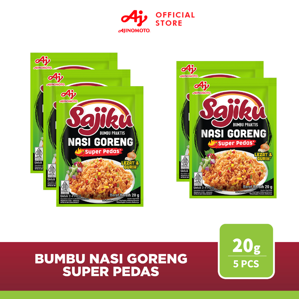 

Sajiku® Bumbu Praktis Nasi Goreng Super Pedas 20gr (5 pcs)