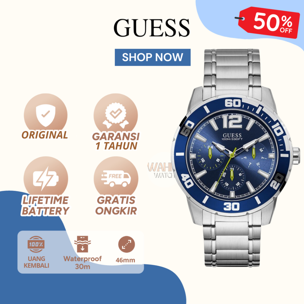 [ORIGINAL]-[COD] ✅ Jam Tangan Analog Guess Pria W1249G2 Watch Gc [BERGARANSI]