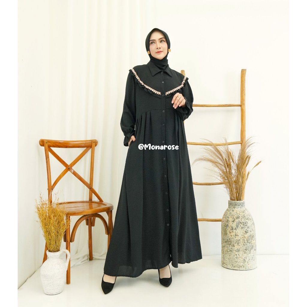 BISA COD SALE GAMIS TERBARU - JAMILAH GAMIS CRINKLE PREMIUM MIX BRUKAT RENDA BORDIR BUNGA SIMPLE ELE