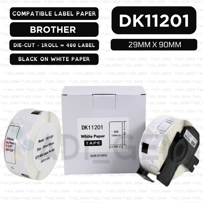 

COMPATIBLE LABEL PAPER BROTHER DK-11201 - 29MM X 90MM - QL-500 QL-820NWB QL-1050 QL-1100