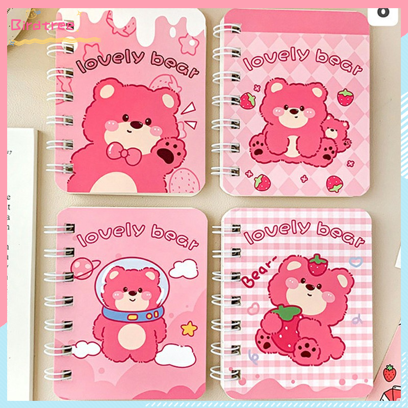 

[Readystock❤️COD]Mini Coil Notebook Sanrio Beruang Stroberi A7 Buku Mini isi 80 Lembar Girly Notepad Portable Portable Small Diary