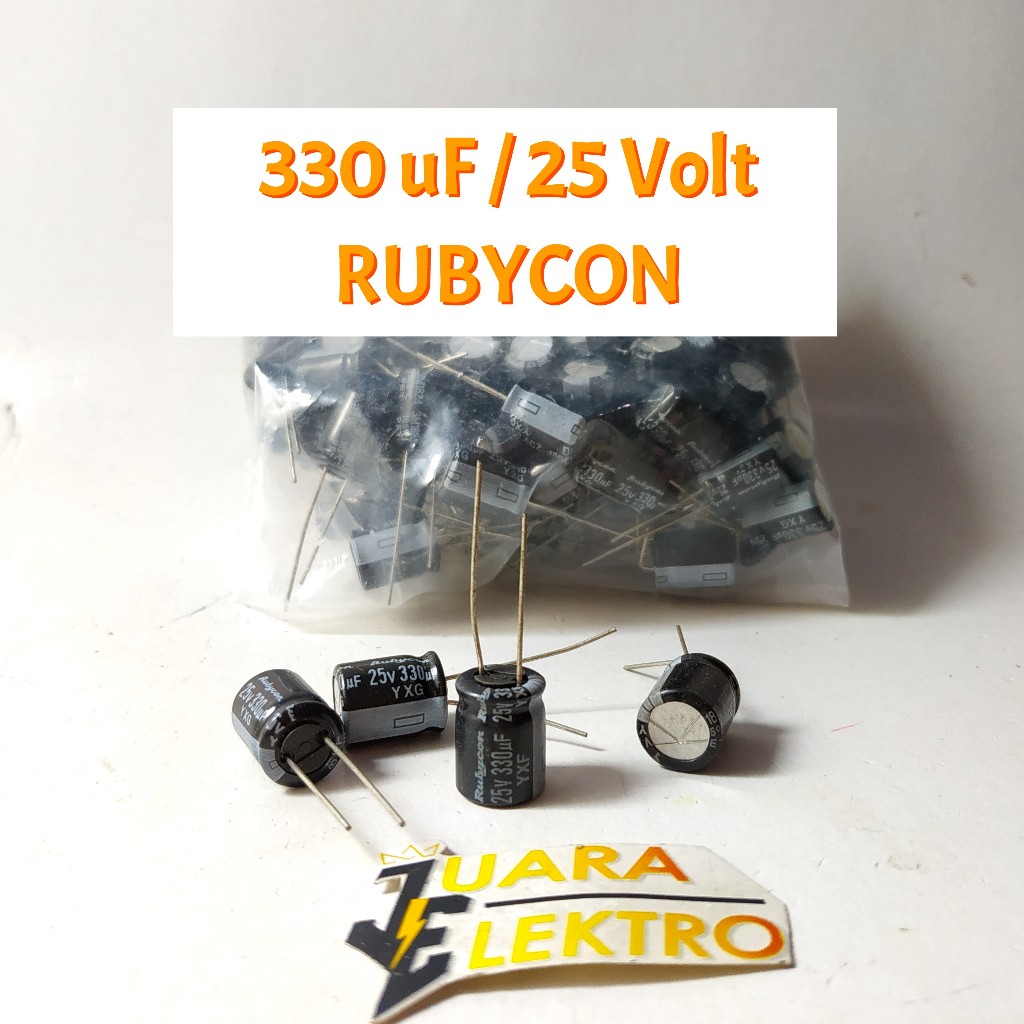 KAPASITOR ELCO 330uF / 25V | Elko 330 uF/25 Volt (RUBYCON ORI Roll / Non Roll)