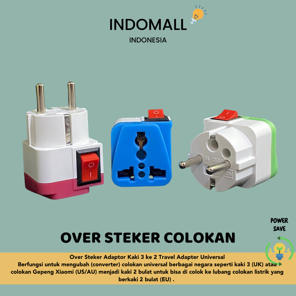 OVER STEKER SAKLAR COLOKAN SERBAGUNA/ OVER STEKER LUBANG 3 KE 2 ON OFF / OVER STEKER MURAH / OVER ST