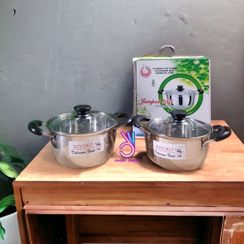 Panci stainless Tutup kaca / Panci serbaguna / Panci stainless steel Tutup kaca