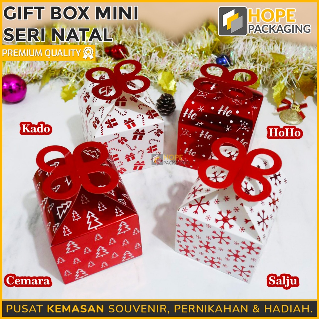 

Kotak Mini Gift Seri Natal / Box Bingkisan / Goodie Bag / Box Hampers / Box Handle