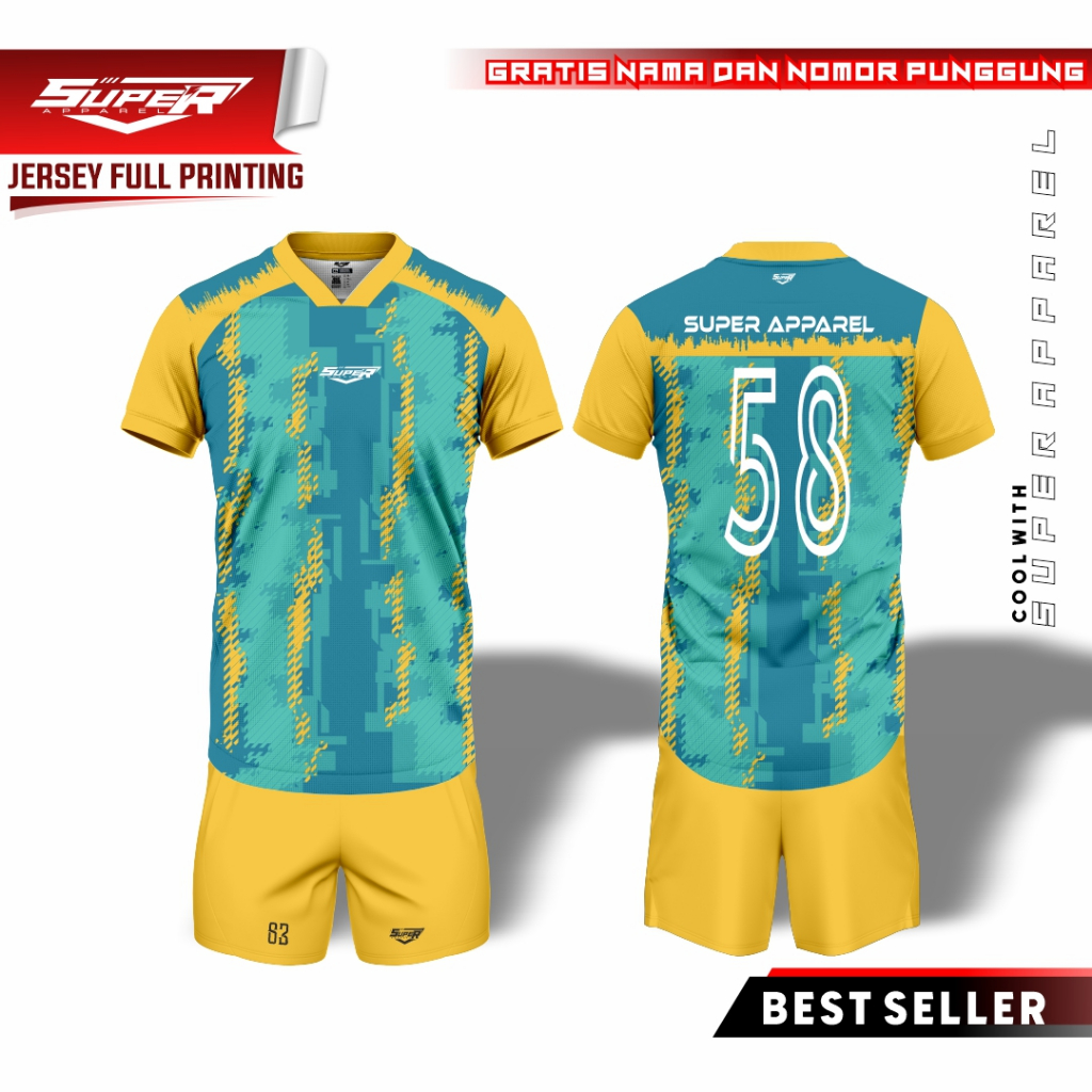 Jersey Full Printing - Jersey Futsal Set by Super Apparel