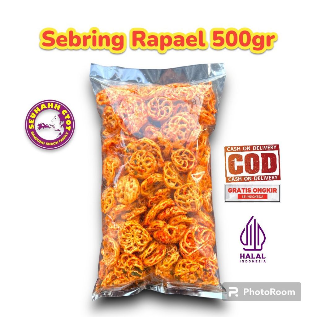 

Kerupuk Seblak Kering/Sebring Rapael Pedas Daun Jeruk 500 Gram