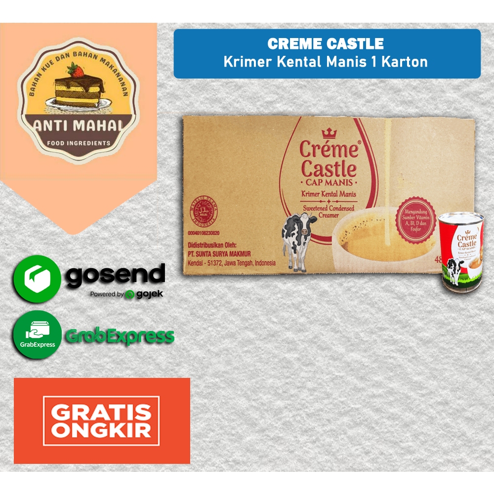 

Creme Castle Susu Krimer Kental Manis / Susu Kental manis / SKM @500gr / 1 karton / 1 dus Grab gojek only