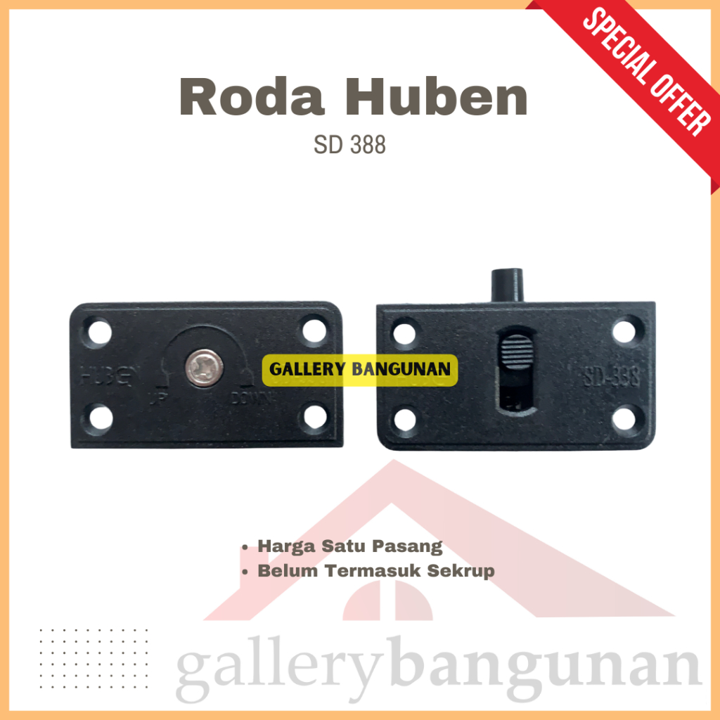 Roda Sliding Huben Sd 338 Lemari SD338 SD-338 Slaiding Sleding Geser Pintu