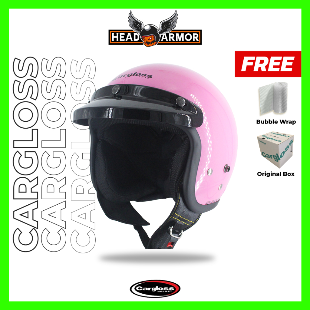 Helm Cargloss CFM Pink Glossy | Milkshake Pink | Helm Classic | Head Armor