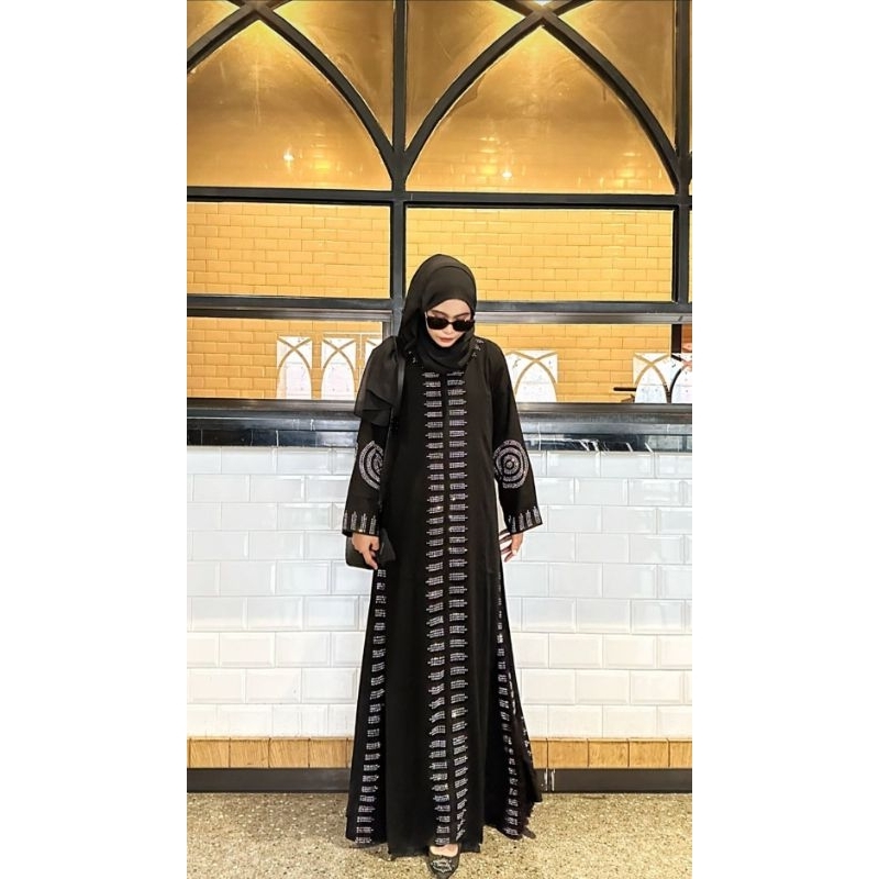 Abaya Gamis Hitam SAVINA maxi dres elegant terbaru