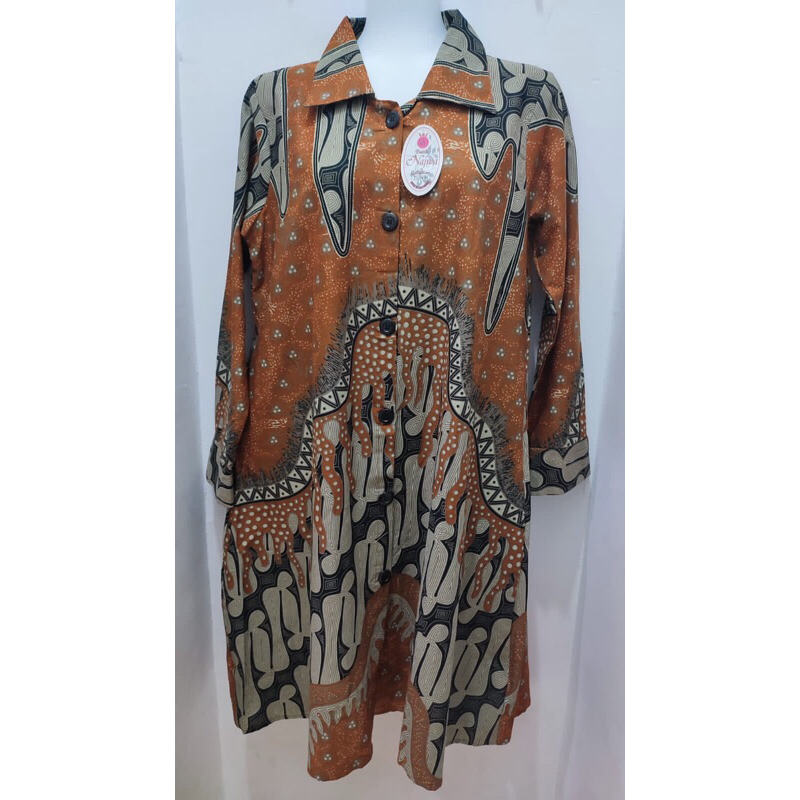 Tunik Batik Najwa Motif Jasmine Kuning Kunyit