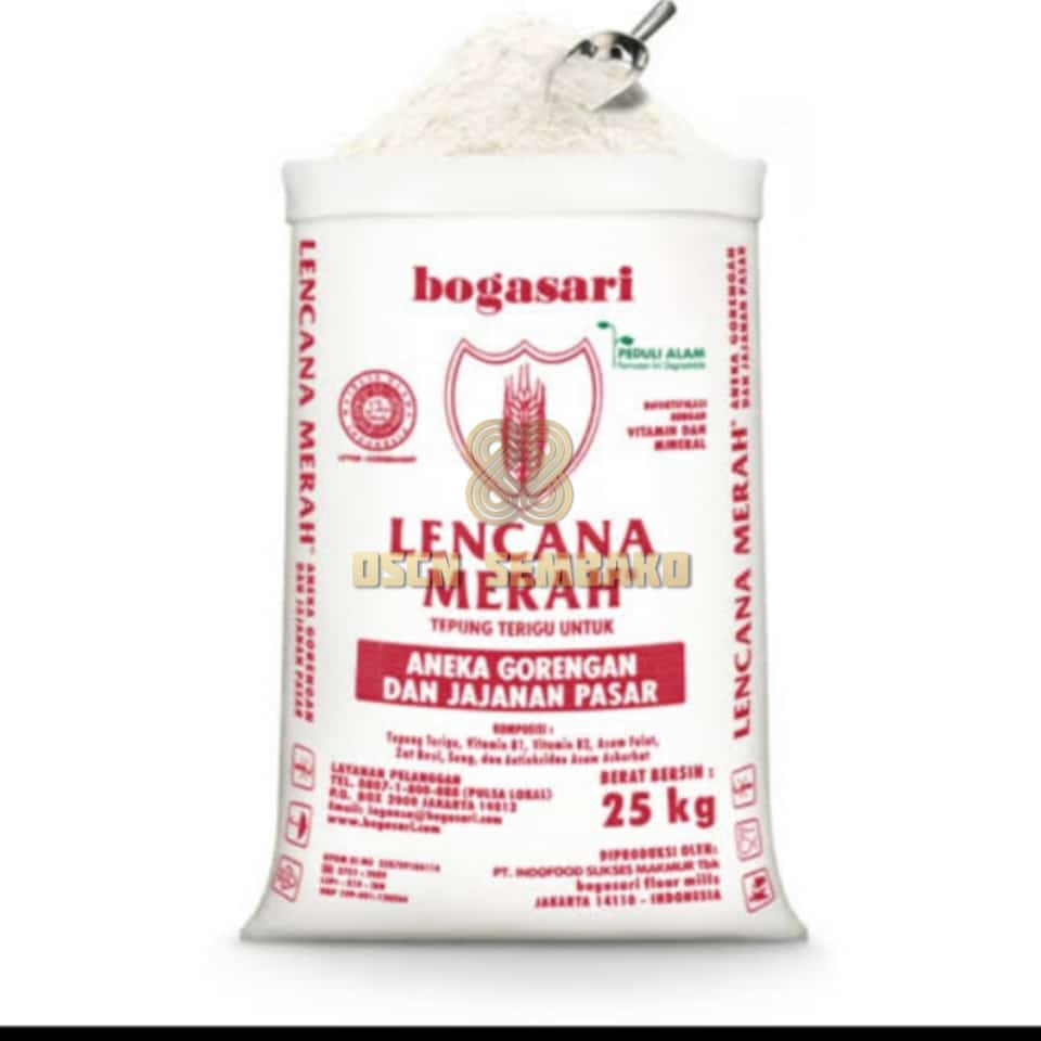 

Tepung terigu lencana merah kemasan 1kg