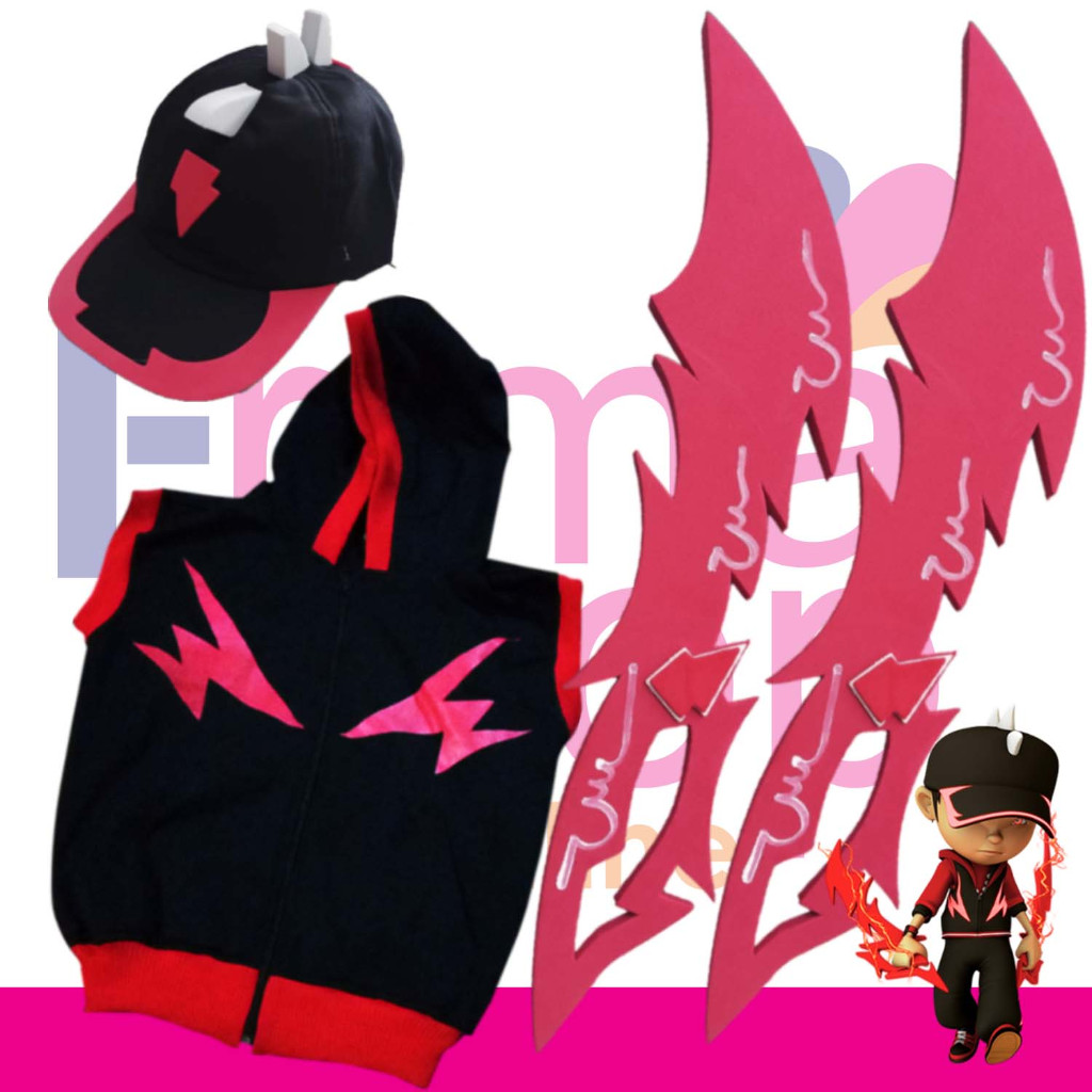 TOPI + ROMPI + 2 PEDANG BOBOIBOY HALILINTAR THE MOVIE