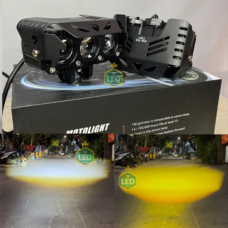 Lampu Tembak Sql 3 Mata Laser Gun 60 Watt Putih Kuning Original Mini Projie 3 Mata Led Laser