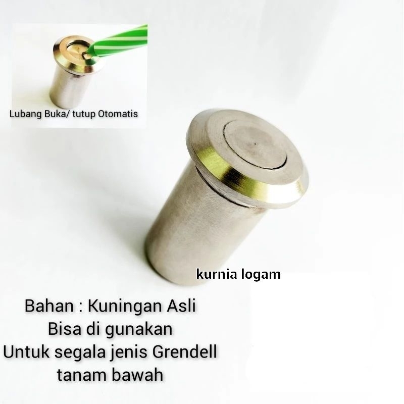 Lubang Grendel Tanam Stainless Kuningan Lubang Kunci Anti Debu Lubang Kunci Lantai
