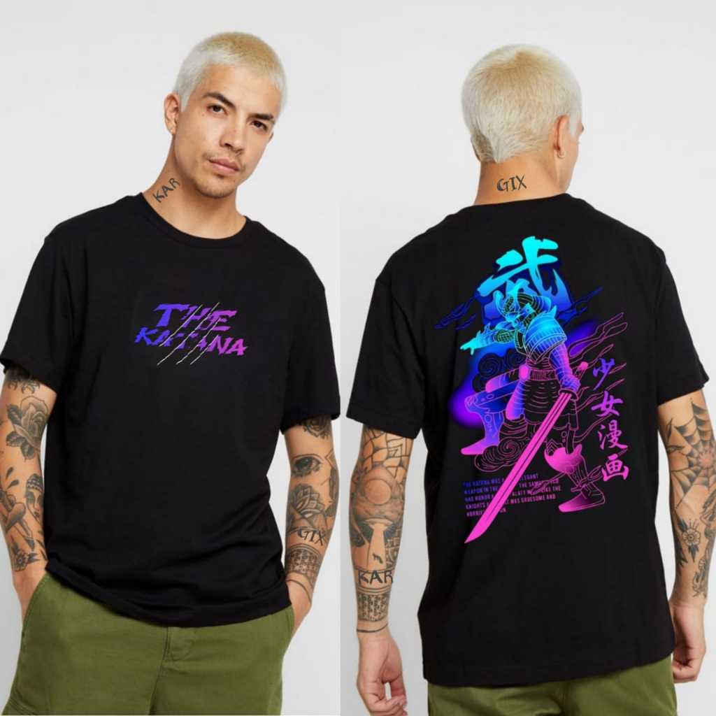 GIX DISTRO / KAOS SAMURAI JEPANG HITAM PUTIH  / KAOS THE KATANA / KAOS DISTRO SAMURAI / KAOS ZORO / 