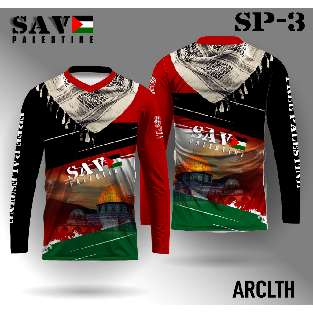 Jersey free palestine end israel occupation kaos save palestina baju islami