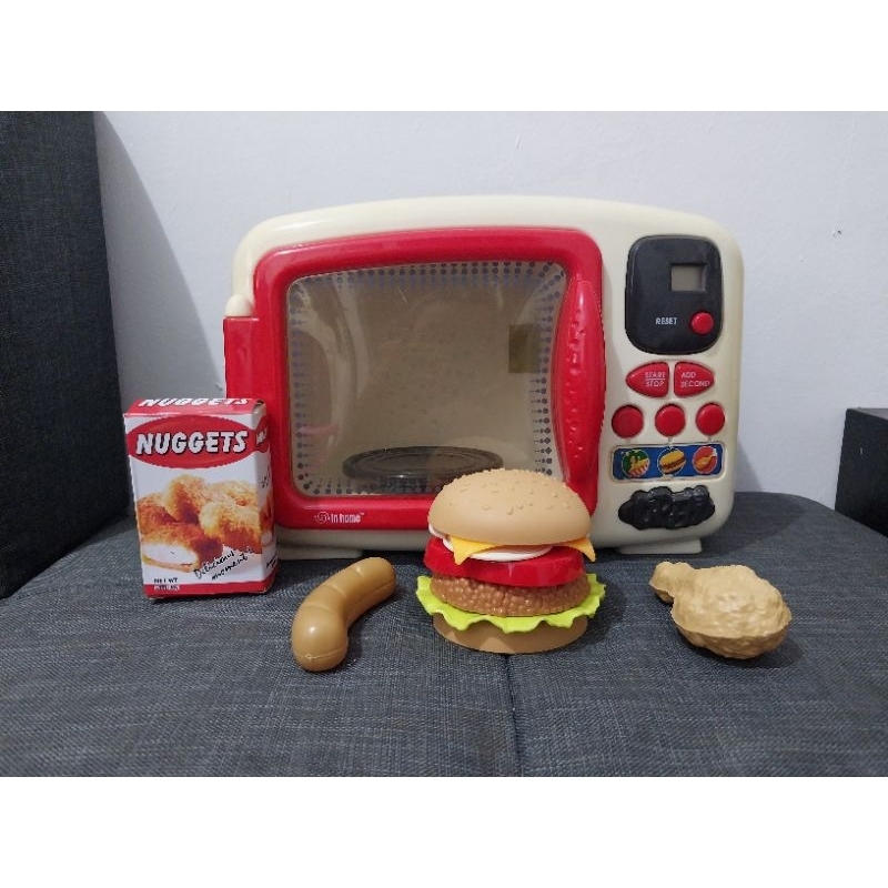 Preloved - Red Box Toy In Home Microwave Set Mainan Microwave Anak Elektrik Off